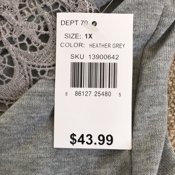 2/$50 LIVE AND LET LIVE Heather Gray Open Front Cardigan Size 1X - Picture 7 of 9